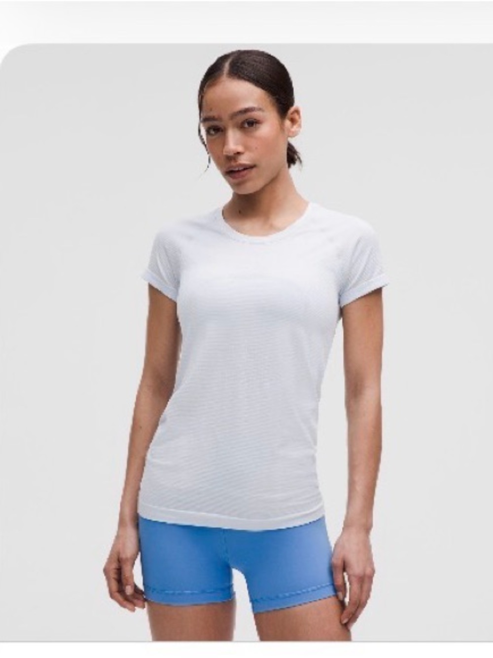 Lululemon Swiftly Tech Short Sleeve Shirt 2.0 Hip Length (4) Starch Blue